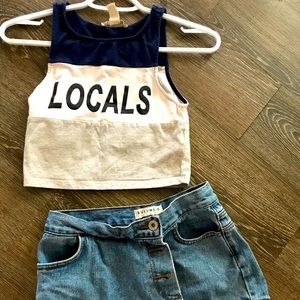 Extra small shorts from pacsun and Locals vacation crop top from Forever 21